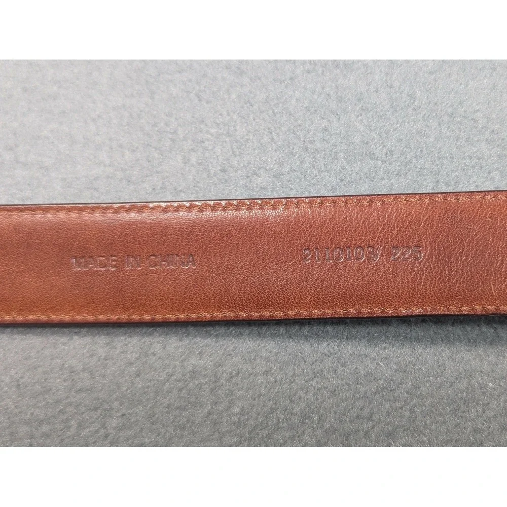 Vintage Polo Ralph Lauren Mens Croc Embossed Brown Leather Belt Sz 44